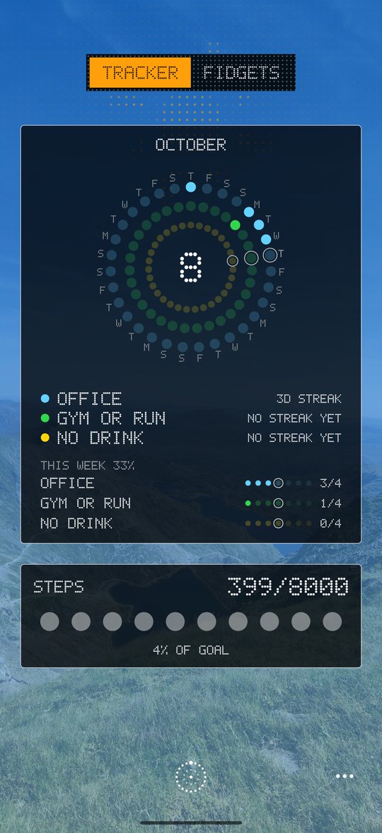 Sense Launcher habit rings and widgets